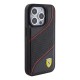 Ferrari Perforated Waves Metal Logo case for iPhone 15 Pro - black
