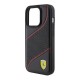 Ferrari Perforated Waves Metal Logo case for iPhone 15 Pro - black