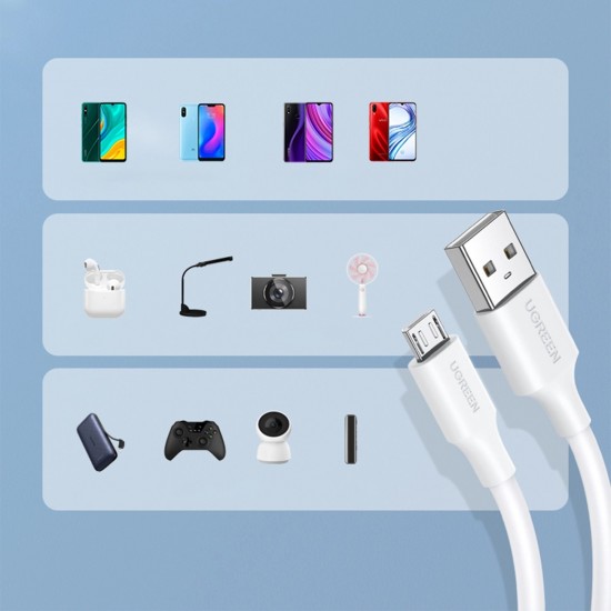 Ugreen US289 60142 micro USB / USB-A cable 1.5m - white