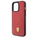 Ferrari Carbon Metal Logo MagSafe case for iPhone 15 Pro - red