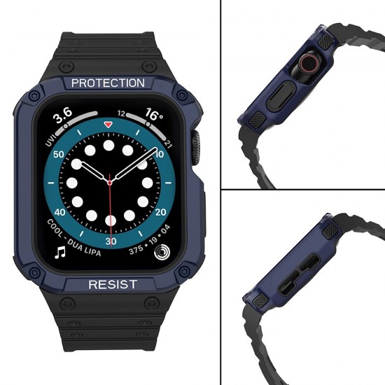 Protect Strap Band for Apple Watch 38/40/41mm Armored Case Strap - Black, Blue