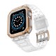 Protect Strap Band for Apple Watch 38/40/41mm Armored Case Strap - Transparent, Rose Gold