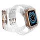Protect Strap Band for Apple Watch 38/40/41mm Armored Case Strap - Transparent, Rose Gold