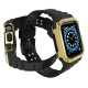Protect Strap Band for Apple Watch 42/44/45mm Armored Case Strap - Black, Gold