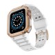 Protect Strap Band for Apple Watch 38/40/41mm Armored Case Strap - White, Rose Gold
