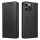 Magnet Strap Case for iPhone 14 Pro Flip Wallet Mini Lanyard Stand Black