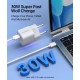 Choetech PD5007 USB-C PD 30W GaN wall charger - white