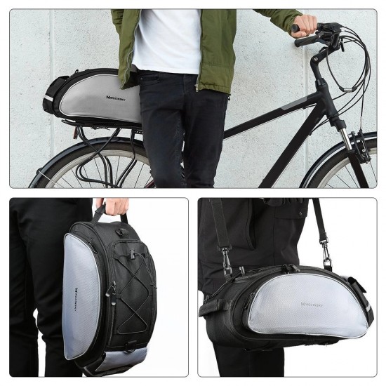 Wozinsky Bike Pannier Bag with Shoulder Strap 13L Black (WBB1BK)
