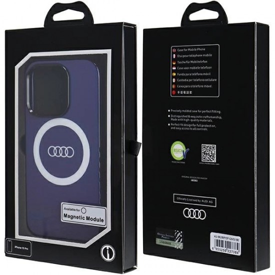 Audi IML Big Logo MagSafe case for iPhone 15 Pro - blue