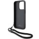 BMW Signature Leather Wordmark Cord case for iPhone 15 Pro - black