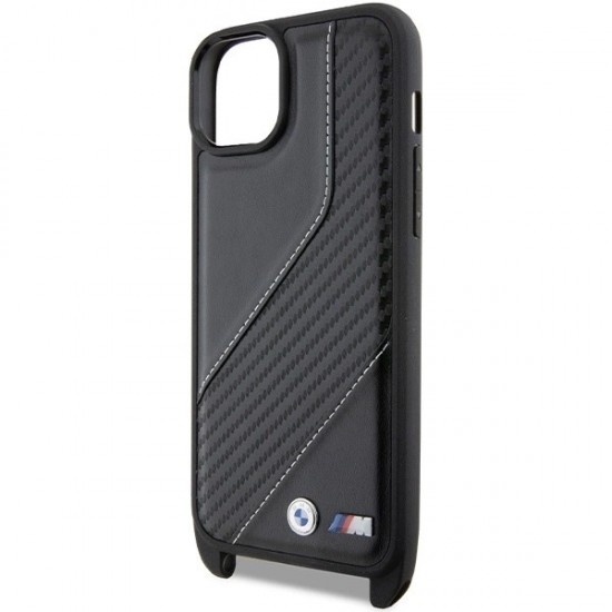 BMW M Edition Carbon Stripe & Strap case for iPhone 15 Plus / 14 Plus - black