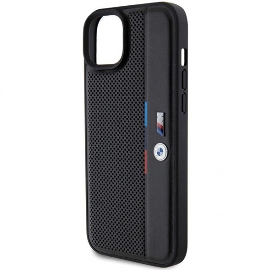 BMW Perforated Tricolor Line case for iPhone 15 Plus / 14 Plus - black