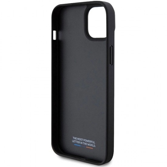 BMW Perforated Tricolor Line case for iPhone 15 Plus / 14 Plus - black