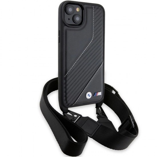 BMW M Edition Carbon Stripe & Strap case for iPhone 15 / 14 / 13 - black