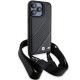 BMW M Edition Carbon Stripe & Strap case for iPhone 15 Pro Max - black