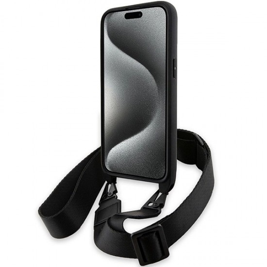 BMW M Edition Carbon Stripe & Strap case for iPhone 15 Pro Max - black
