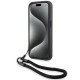 BMW Signature Leather Wordmark Cord case for iPhone 15 Pro Max - black