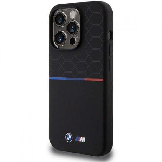 BMW M Silicone Pattern MagSafe case for iPhone 15 Pro - black