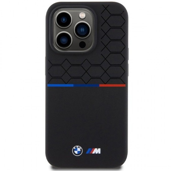 BMW M Silicone Pattern MagSafe case for iPhone 15 Pro - black