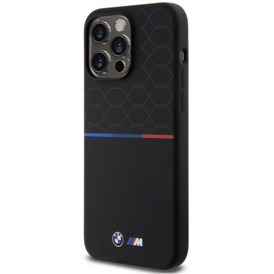 BMW M Silicone Pattern MagSafe case for iPhone 15 Pro Max - black