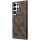 Guess 4G Collection Leather Metal Logo MagSafe Case for Samsung Galaxy S24 Ultra - Brown