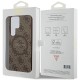 Guess 4G Collection Leather Metal Logo MagSafe Case for Samsung Galaxy S24 Ultra - Brown