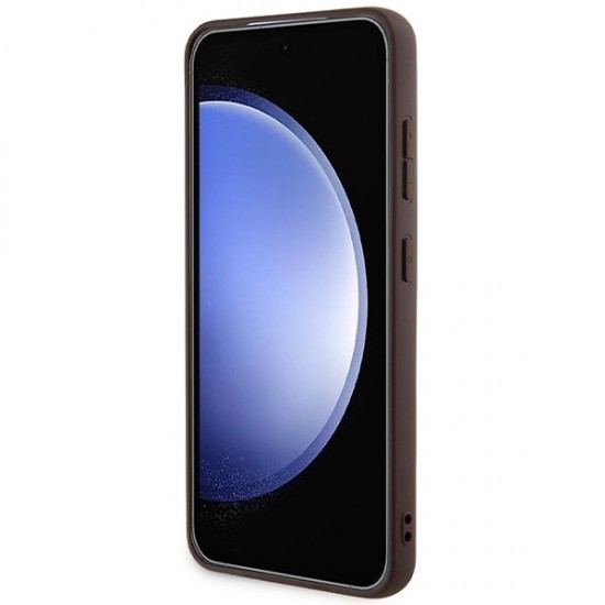 Guess 4G Collection Leather Metal Logo MagSafe Case for Samsung Galaxy S24 - Brown