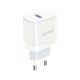 Dudao A20EU USB-A 18W wall charger - white + USB-A - USB-C cable
