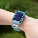 Silicone Band Strap Bracelet Case Strap Light Set for Apple Watch 44mm - Blue