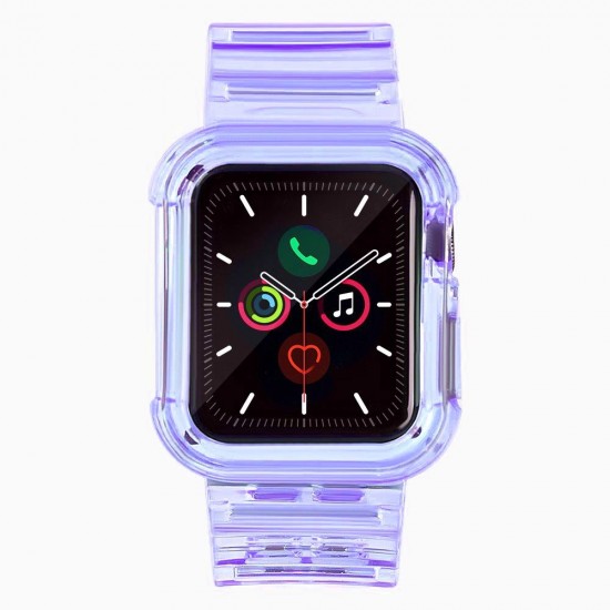 Silicone Band Strap Bracelet Case Strap Light Set for Apple Watch 40mm - Purple
