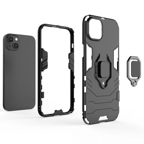 Ring Armor case for iPhone 14 Plus armored cover magnetic holder ring black