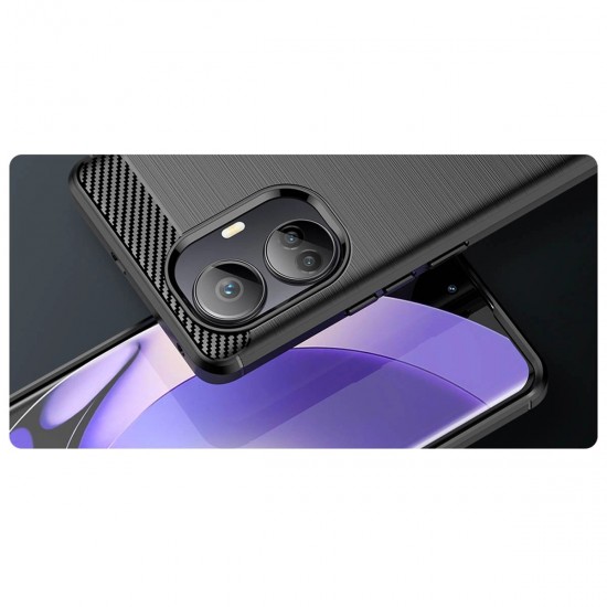 Carbon Case case for Realme 10 Pro+ flexible silicone carbon cover black