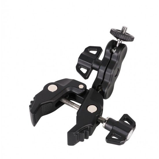 Phone and sports camera holder with clamp