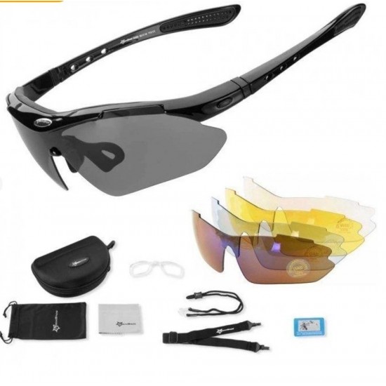 Rockbros 10003 Polarized Cycling Glasses - Black