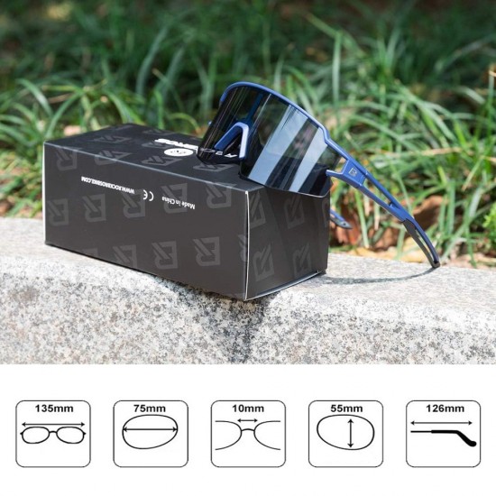 Rockbros 10174 UV400 Cycling Glasses - Blue