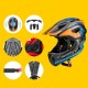 Rockbros TT-32SOBL-M children's bicycle helmet with removable chinbar, size M - black and orange