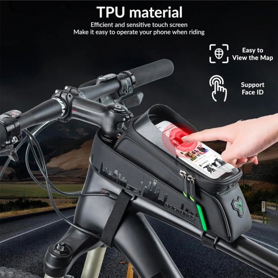 Rockbros 029-1BK bicycle bag for frame with phone cover - black