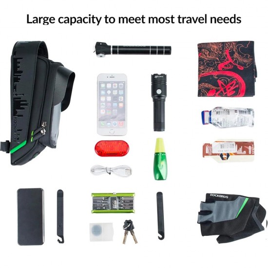 Rockbros 029-1BK bicycle bag for frame with phone cover - black