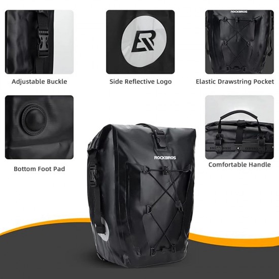Rockbros 30140022001 waterproof bicycle bag for trunk - black