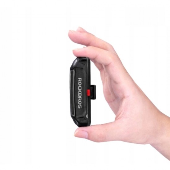 Rockbros A54BK Rear Bike Light + Micro USB - USB-A Cable - Black