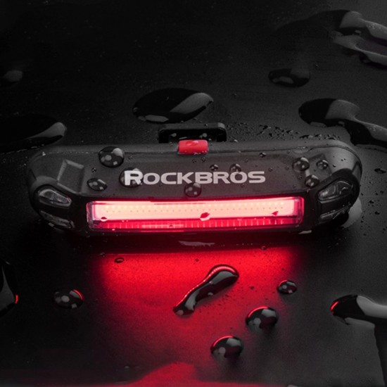 Rockbros A54BK Rear Bike Light + Micro USB - USB-A Cable - Black