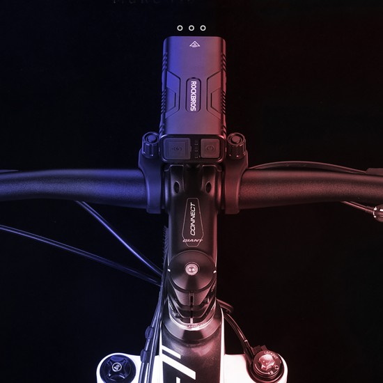 Rockbros 24310002001 bicycle light 850 lm with powerbank function + USB-C - USB-A cable - black