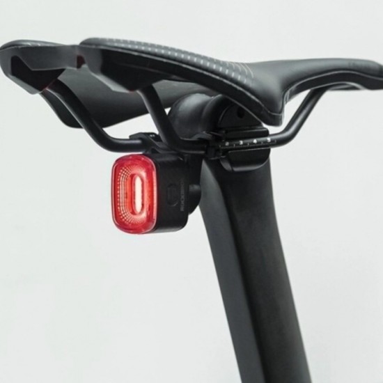 Rockbros Q2S LED Rear Bike Light with Smart Stop System + USB-C - USB-A Cable - Black
