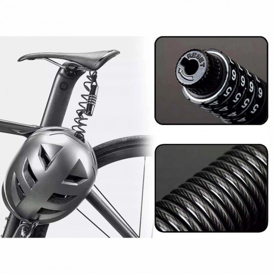 Rockbros T609 bicycle lock with 1.5 m combination - black