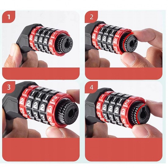 Rockbros RKS507-1BK bicycle lock with combination 1.8 m - black