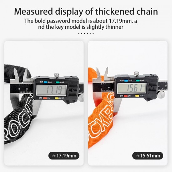 Rockbros 3230002001 bicycle lock with combination and key - black