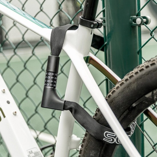 Rockbros 3230002001 bicycle lock with combination and key - black