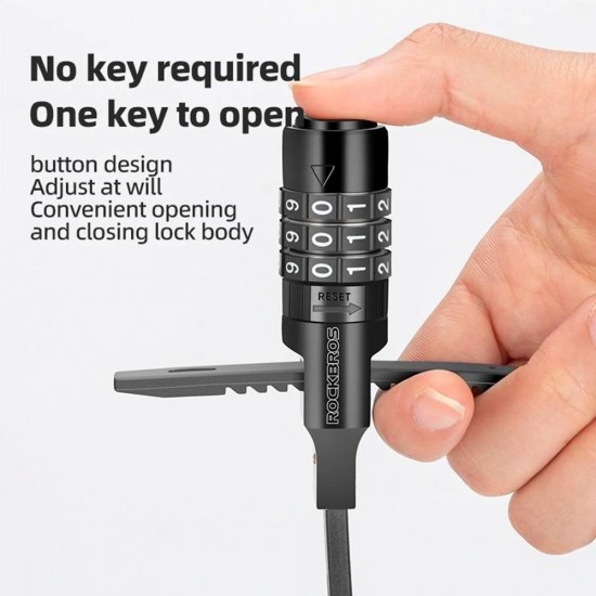 Rockbros 3240001001 bicycle lock for 0.5 m combination - black