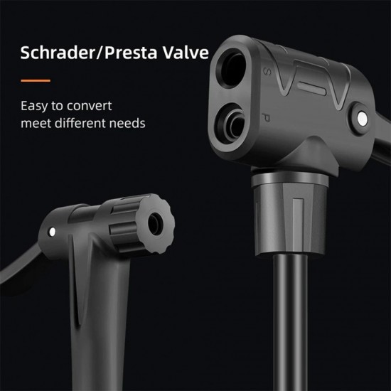 Rockbros 42510001001 floor bicycle pump - black