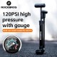 Rockbros 42310006001 bicycle pump with pressure gauge - black